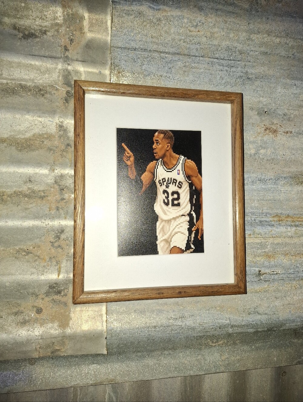 8 Bit Sean Elliott Retro NBA San Antonio Spurs Framed Art Print By Neon Nicho